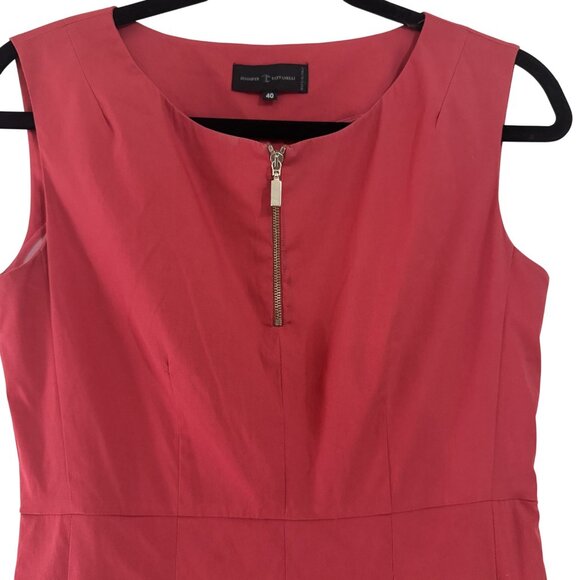 Jennifer Tattanelli Women's Red Pleated Zipper Sleeveless Knee Length Dress 40 - Picture 3 of 8